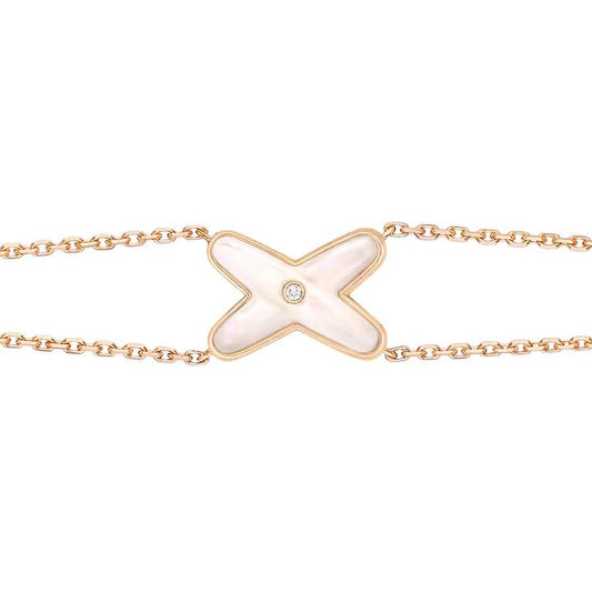 [LUXE]JEUX ARMBAND WEISSES MOP ROSA GOLD 1 DIAMANT