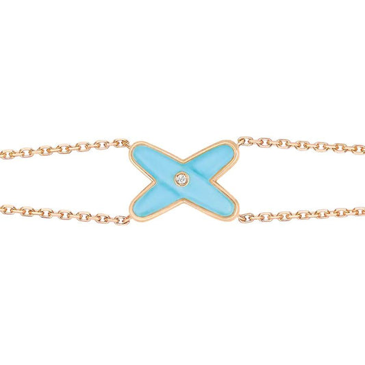 [ROYAL]JEUX BRACELET TURQUOISE PINK GOLD 1 DIAMOND