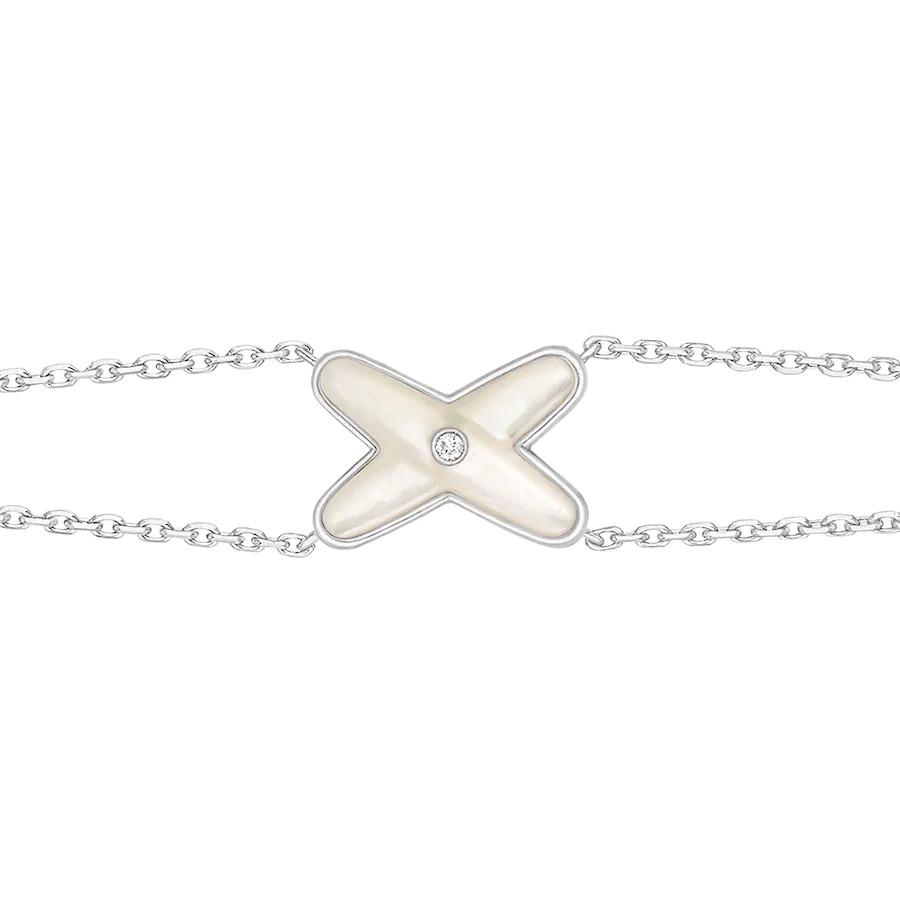 [LUXE]JEUX ARMBAND WEISSES MOP SILBER 1 DIAMANT