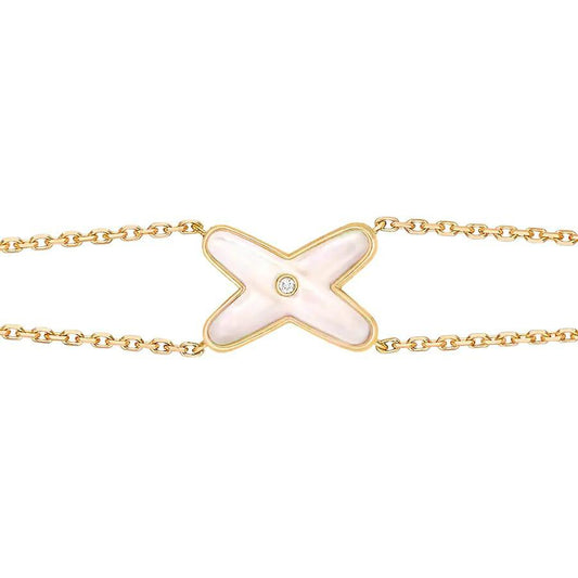 [ROYAL]JEUX BRACELET WHITE MOP GOLD 1 DIAMOND