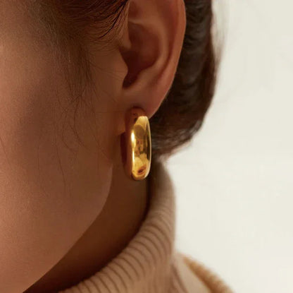 {"[Royal&Vicky]Natalia Chunky Gold Hoops"}