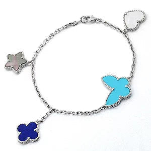 [ROYAL]LUCKY SPRING SILVER BRACELET 4 MOTIF