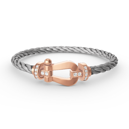 [ROYAL]FORCE LARGE HORSESHOE HALF DIAMOND BRACELET ROSE GOLD