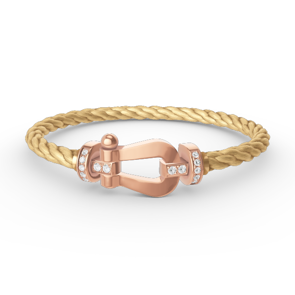 [ROYAL]FORCE LARGE HORSESHOE HALF DIAMOND BRACELET ROSE GOLD