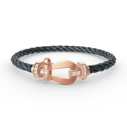 [ROYAL]FORCE LARGE HORSESHOE HALF DIAMOND BRACELET ROSE GOLD