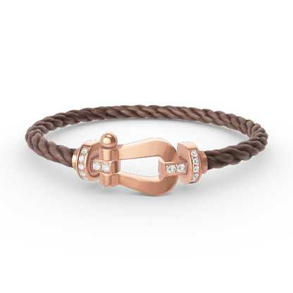 [ROYAL]FORCE LARGE HORSESHOE HALF DIAMOND BRACELET ROSE GOLD