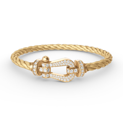 [ROYAL]FORCE LARGE HORSESHOE FULL DIAMOND BRACELET GOLD