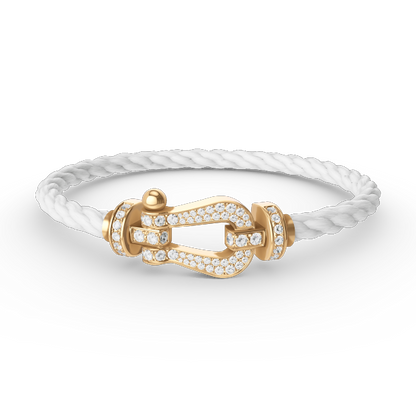 [ROYAL]FORCE LARGE HORSESHOE FULL DIAMOND BRACELET GOLD