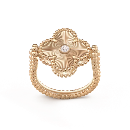 [Royal&Vicky]CLOVER RIVERSIBLE PINK GOLD RING