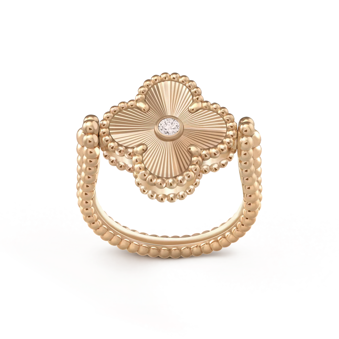 [ROYAL]CLOVER RIVERSIBLE ROSE GOLD RING