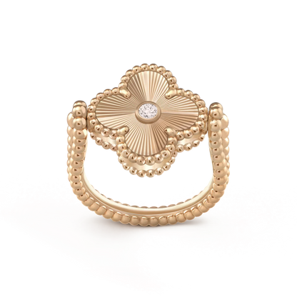 [ROYAL]CLOVER RIVERSIBLE ROSE GOLD RING