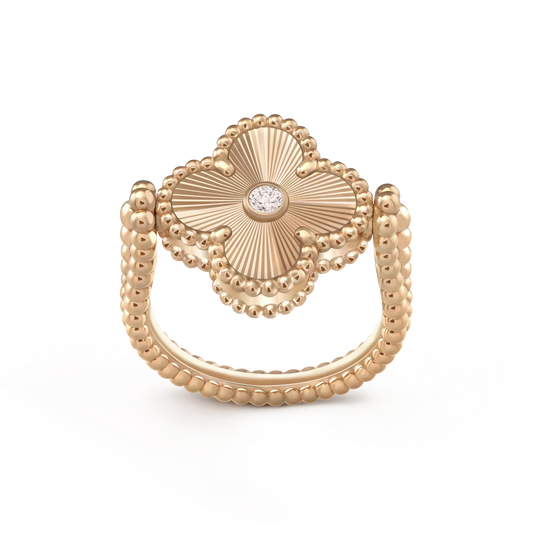 [ROYAL]CLOVER RIVERSIBLE ROSE GOLD RING