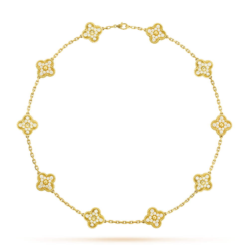 [Royal&Vicky]CLOVER 10 MOTIFS DIAMOND NECKLACE