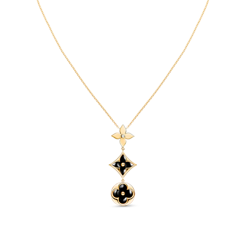 [Royal&Vicky]STAR AND SUN ONYX PINK GOLD NECKLACE