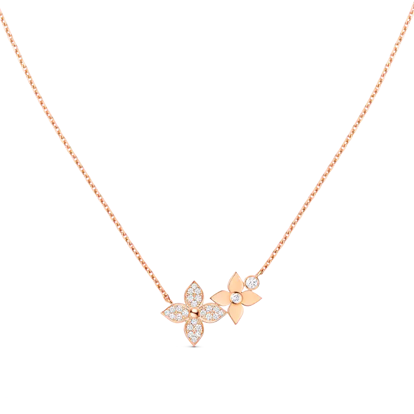 [ROYAL]STAR BLOSSOM NECKLACE PINK GOLD DIAMONDS