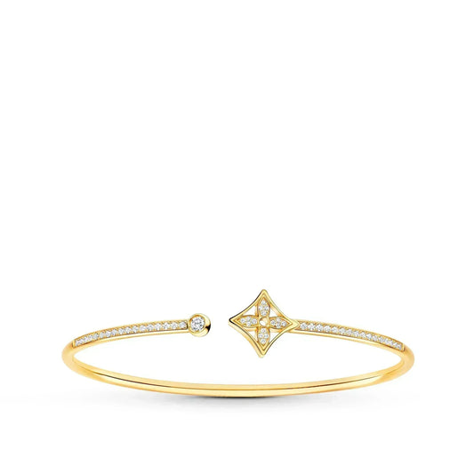 [ROYAL] IDYLLE GOLD OPEN BRACELET DIAMOND PAVED