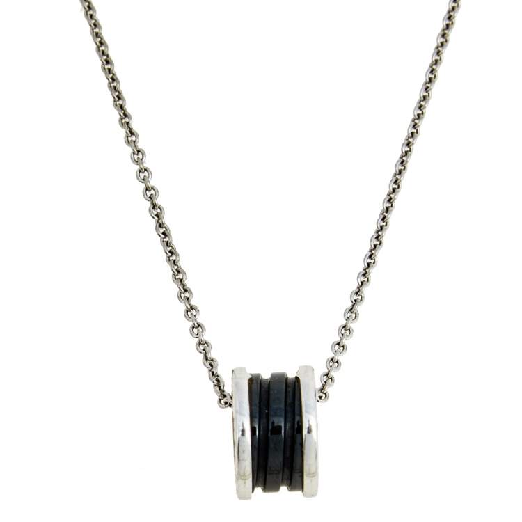 [ROYAL]ZERO 1 BLACK CERAMIC SILVER NECKLACE