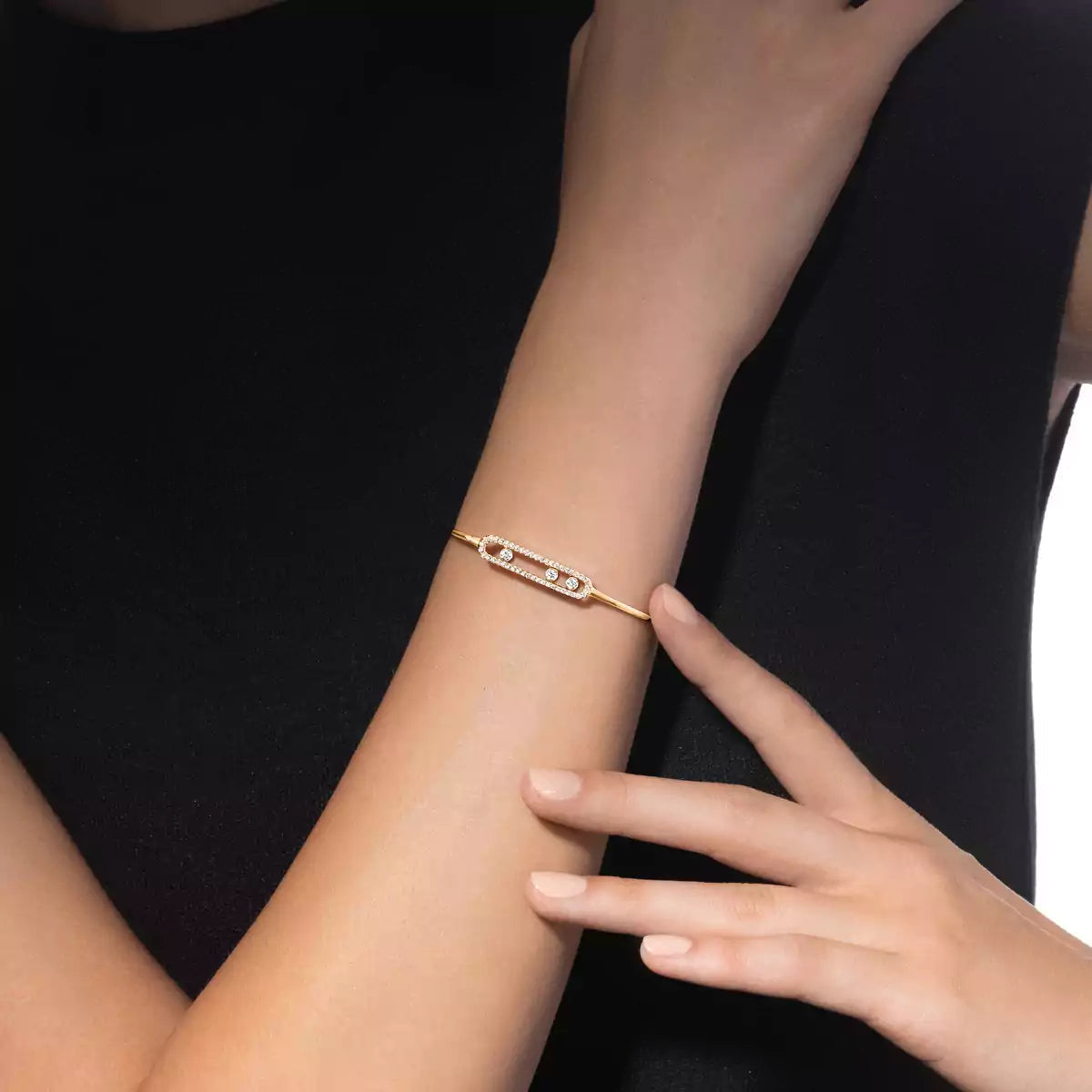 [Royal&Vicky]Move Pavé Diamond Bangle Bracelet M