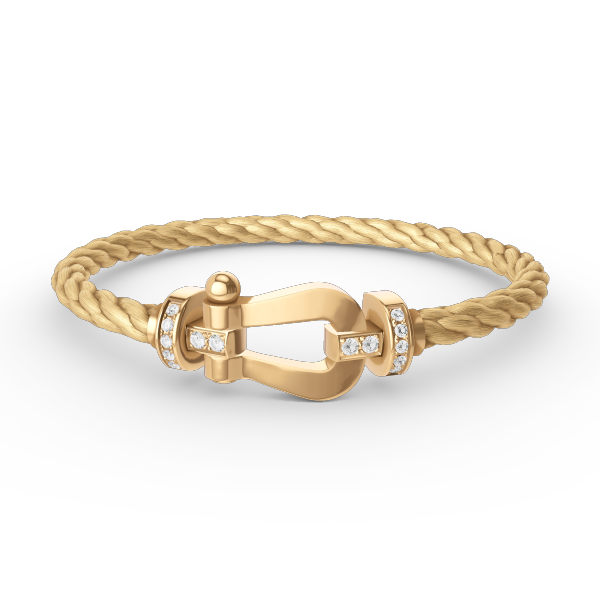 [LUXE]FORCE GROSSES HUFEISEN-HALBDIAMANTARMBAND GOLD