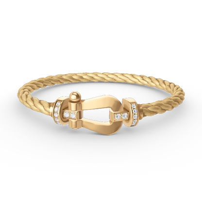 [LUXE]FORCE GROSSES HUFEISEN-HALBDIAMANTARMBAND GOLD