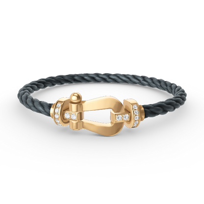 [LUXE]FORCE GROSSES HUFEISEN-HALBDIAMANTARMBAND GOLD