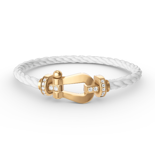 [ROYAL]FORCE LARGE HORSESHOE HALF DIAMOND BRACELET GOLD