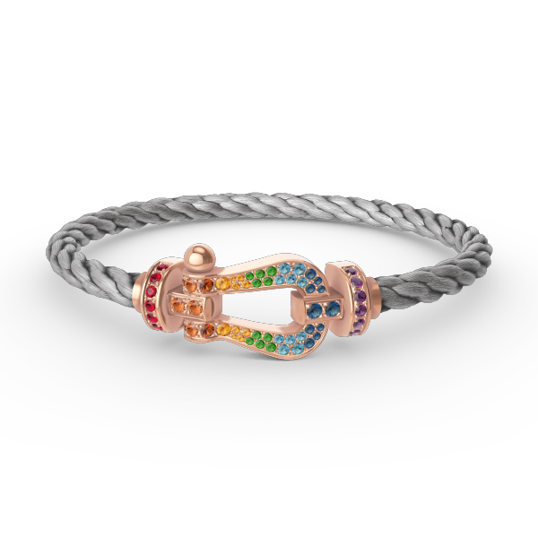 [LUXE]FORCE GROSSES HUFEISENFARBIGE DIAMANTENARMBAND ROSÉGOLD