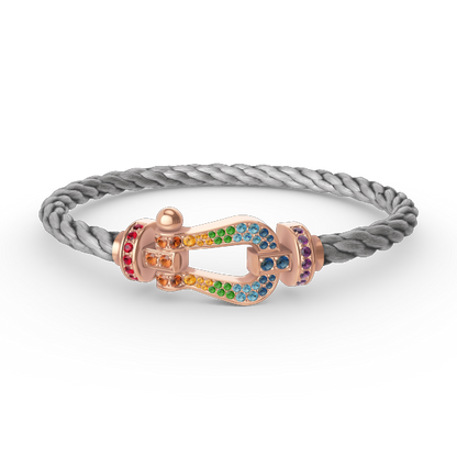 [ROYAL]FORCE LARGE HORSESHOE  COLORED DIAMOND BRACELET ROSE GOLD