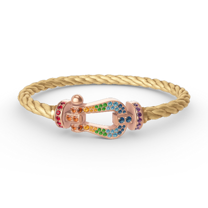 [ROYAL]FORCE LARGE HORSESHOE  COLORED DIAMOND BRACELET ROSE GOLD