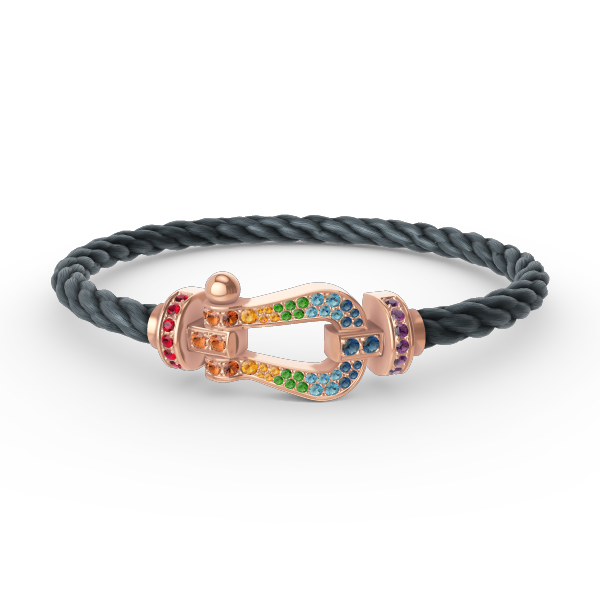 [ROYAL]FORCE LARGE HORSESHOE  COLORED DIAMOND BRACELET ROSE GOLD