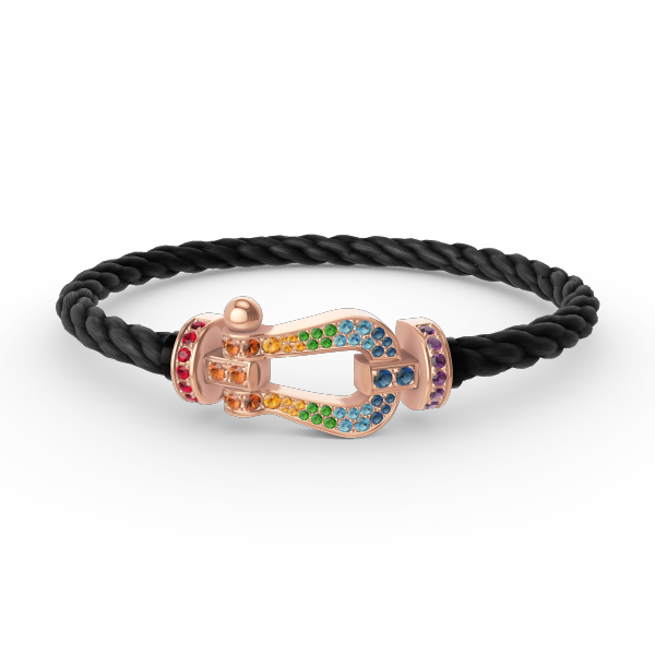 [LUXE]FORCE GROSSES HUFEISENFARBIGE DIAMANTENARMBAND ROSÉGOLD