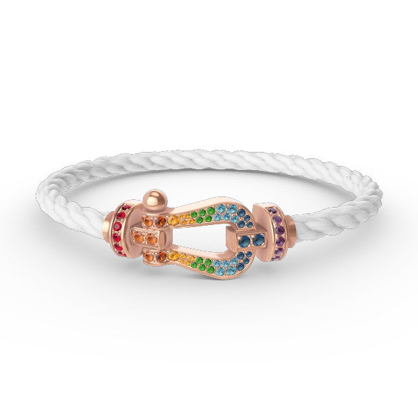 [LUXE]FORCE GROSSES HUFEISENFARBIGE DIAMANTENARMBAND ROSÉGOLD