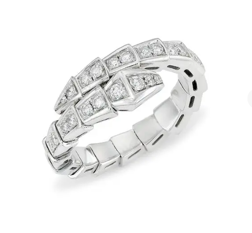 [ROYAL]SERPENTI RING SILVER DIAMOND PAVED 4MM