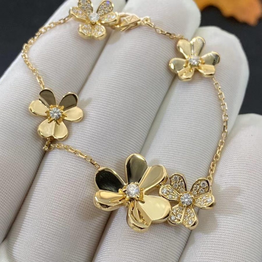 [ROYAL]FRIVOLE GOLD 5 FLOWERS BRACELET