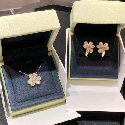 [ROYAL]FRIVOLE PINK GOLD FLOWER DIAMOND EARRINGS