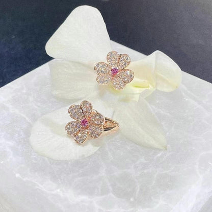 [ROYAL]FRIVOLE PINK GOLD FLOWER DIAMOND EARRINGS