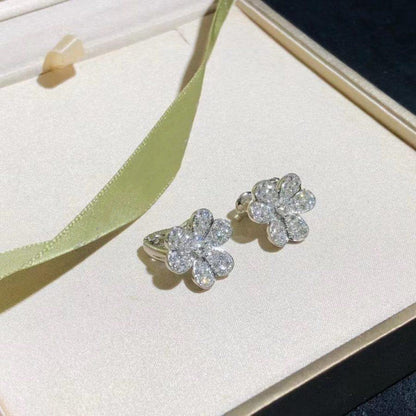 [LUXE]FRIVOLE SILBERNE OHRRINGE MIT DIAMANTEN UND BLUMEN