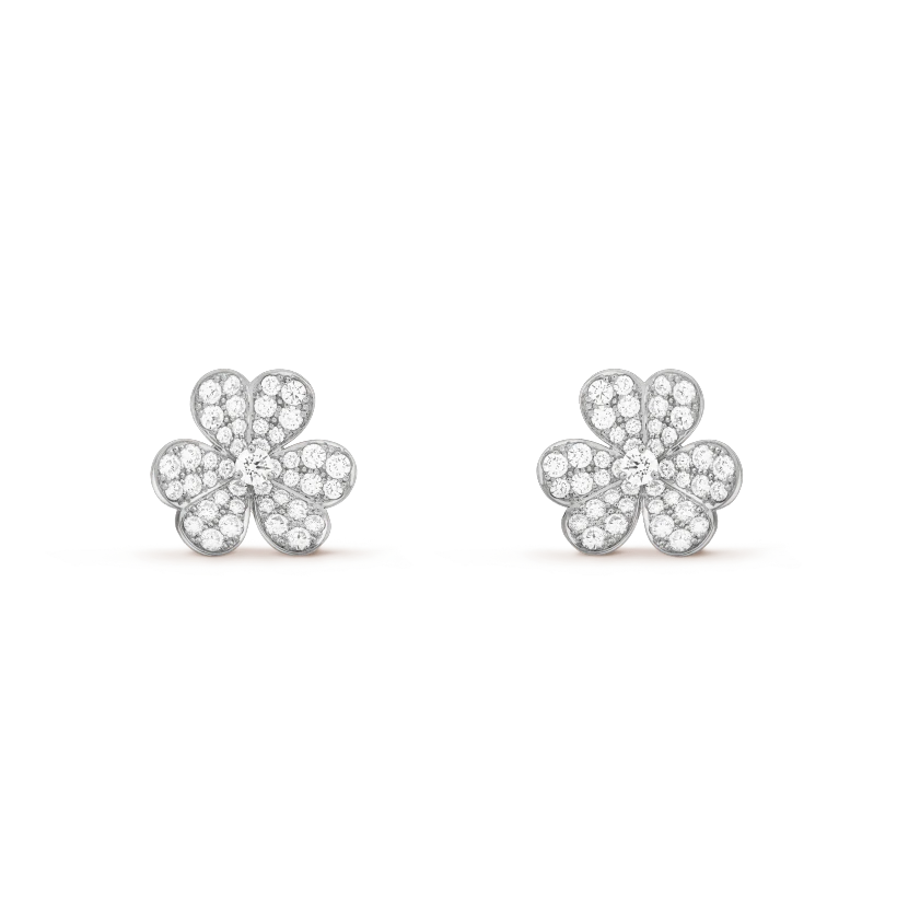 [ROYAL]FRIVOLE SILVER FLOWER DIAMOND EARRINGS