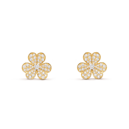 [ROYAL]FRIVOLE GOLD FLOWER DIAMOND EARRINGS