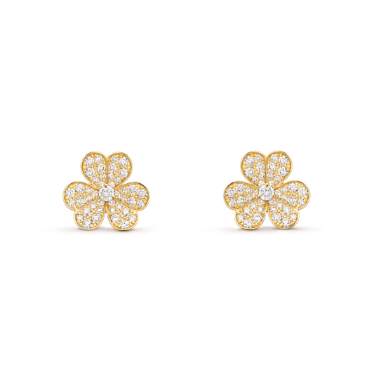 [ROYAL]FRIVOLE GOLD FLOWER DIAMOND EARRINGS