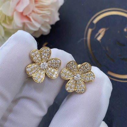 [ROYAL]FRIVOLE GOLD FLOWER DIAMOND EARRINGS