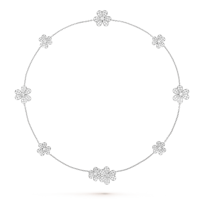 [ROYAL]FRIVOLE SILVER 9 FLOWERS NECKLACE