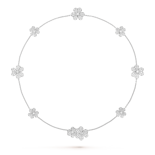 [ROYAL]FRIVOLE SILVER 9 FLOWERS NECKLACE