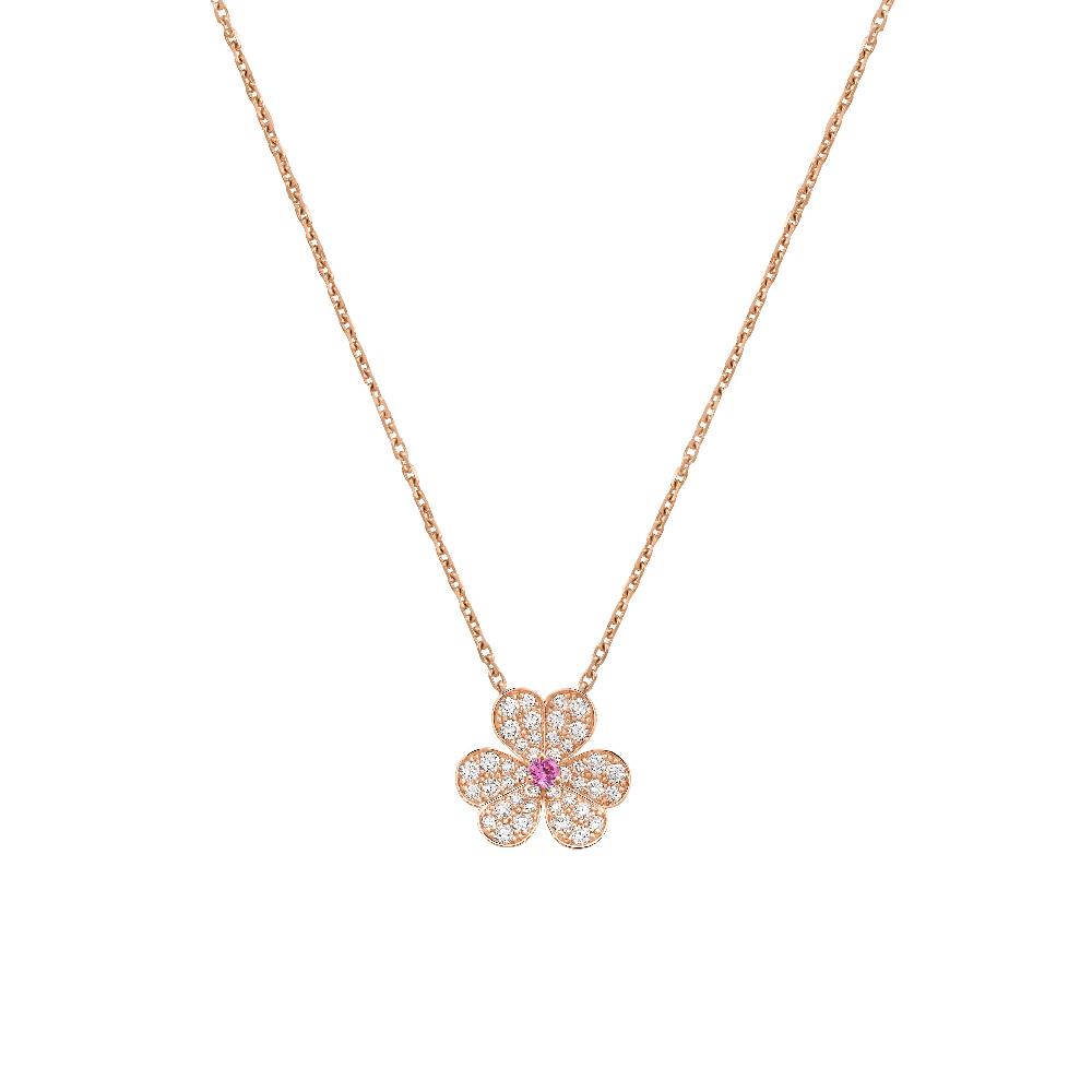 [Royal]FRIVOLE ROSE GOLD FLOWER DIAMOND NECKLACE