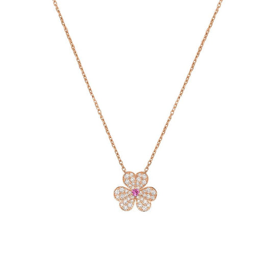 [Royal]FRIVOLE ROSE GOLD FLOWER DIAMOND NECKLACE