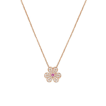 [ROYAL]FRIVOLE ROSE GOLD FLOWER DIAMOND NECKLACE