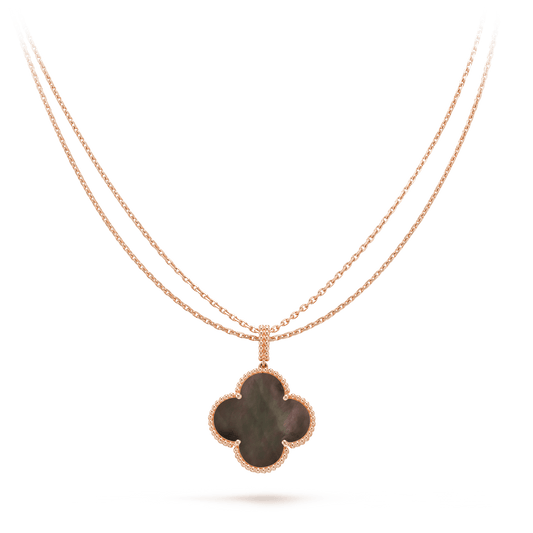 [Royal]CLOVER 25MM GOLD DARK MOP BIG CLOVER NECKLACE