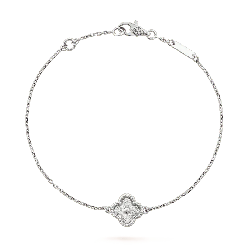 [ROYAL]CLOVER  SINGLE FLOWER BRACELET SILVER