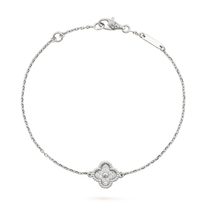 [ROYAL]CLOVER  SINGLE FLOWER BRACELET SILVER