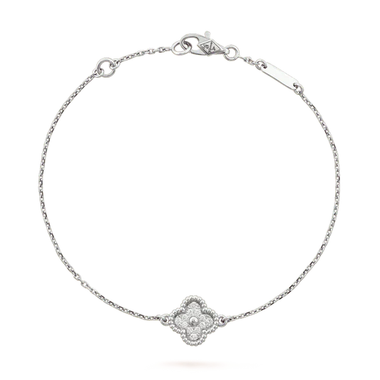 [ROYAL]CLOVER  SINGLE FLOWER BRACELET SILVER